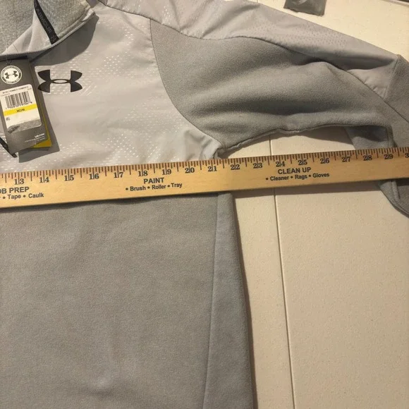 NWT Under‎ Armour Mens Pullover Gray Long Sleeve Quarter Zip Activewear Top - M - Picture 4 of 7